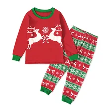 Oeak комплекты рождественской одежды для маленьких мальчиков и девочек топ с длинными рукавами и принтом снеговика и штаны комплект одежды для детей, новинка года, сезон осень