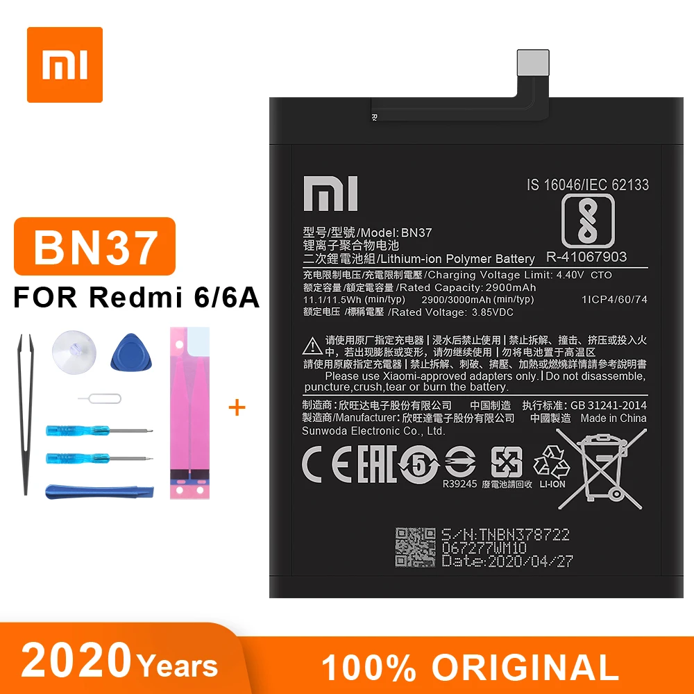 Оригинальный аккумулятор Xiao Mi BN37 3000 мАч для Xiaomi Redmi 6 Redmi6 Redmi 6A высококачественные сменные батареи для телефона|Аккумуляторы для мобильных телефонов| | АлиЭкспресс