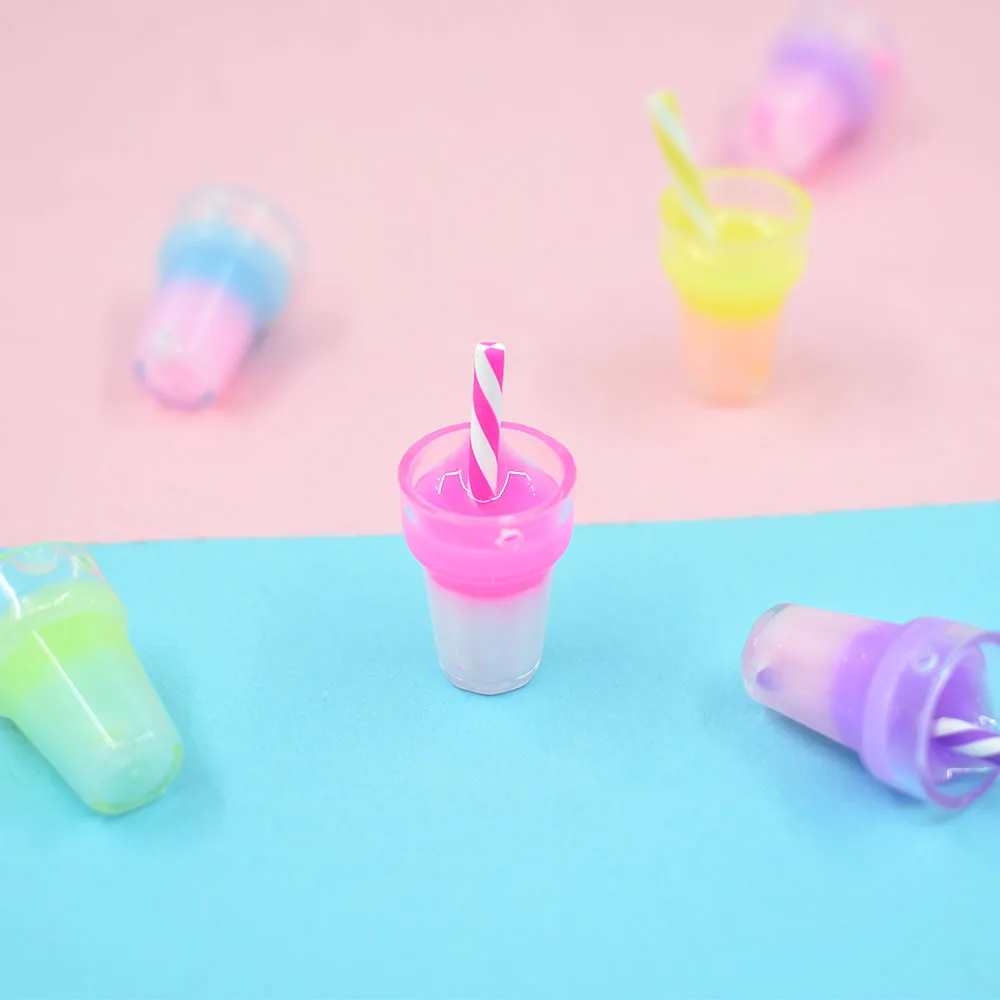 仿真迷你果汁奶茶塑料杯 diy耳钉耳环配饰 娃娃屋