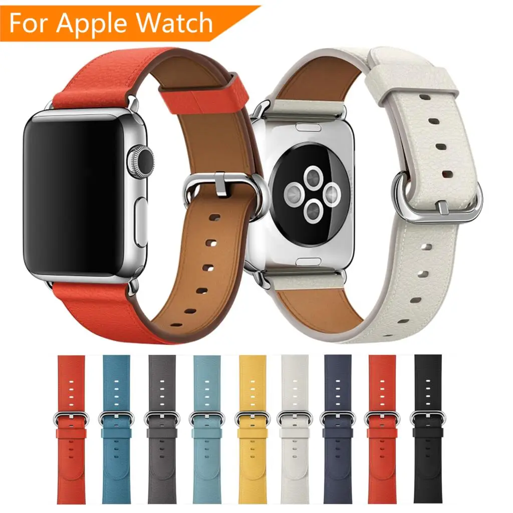 

Leather Strap for Apple Watch Series 5 4 3 2 1 Strap for Iwatch 38mm 42mm Bracelet for Apple Watch Band Smart Accessories Wrist