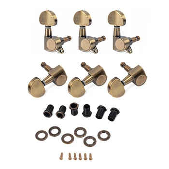 

6pcs Full Closed Round Guitar String Tuner Pegs Tuning Machine Head 3 Left 3 Right