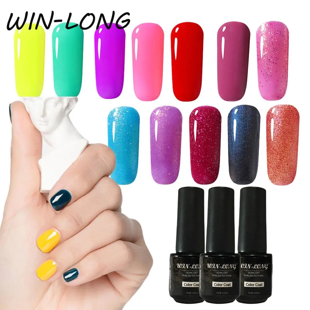 

WIN-LONG Varnish Color Nail Gel Polish 7ML UV Gel Nail Polish Pure Color Soak Off Gel Polish Nail Art Design Kit Gel Lacquer