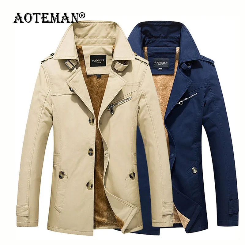 

Men's Jacket Winter Fleece Coat 5XL Men Windbreaker Solid Warm Autumn Jackets Slim fit Male Business Outwears Clothing LM017