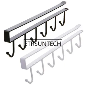 

50pcs Storage Hooks Mug Cup Under Shelf Metal Hanger Storage Rack Kitchen Cupboard Holders 26.2 x 6.5cm