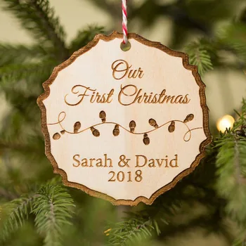 

Our First Christmas Ornament, Personalized Christmas Bauble, Couple names, Christmas Gift, Christmas Tree Decors