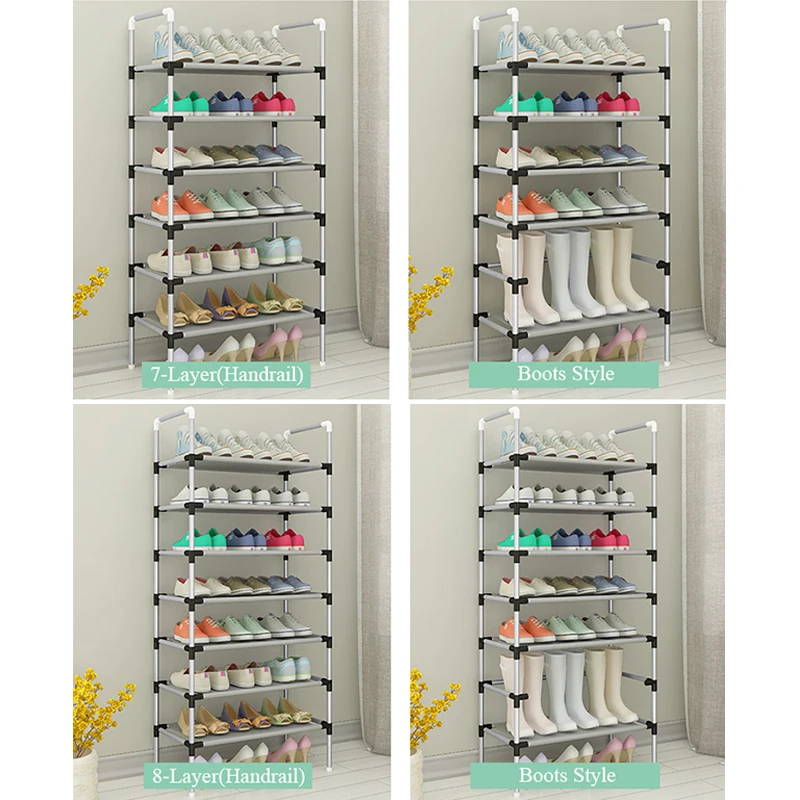 Easy Assemble Shoe Rack Sneakers Stand Boots Rack Portable Space-saving Home Dorm Stand Holder Metal Shoe Shelf with Handrail Easy Assemble Shoe Rack Sneakers Stand Boots Rack Portable Space-saving Home Dorm Stand Holder Metal Shoe Shelf with Handrail