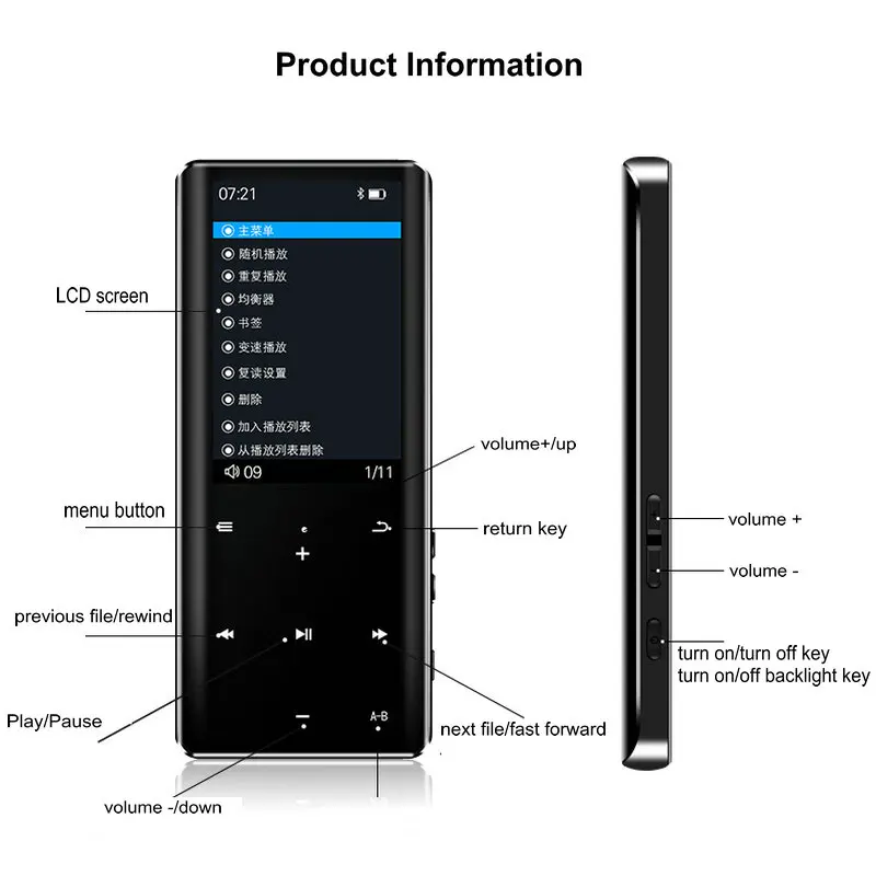 MP3 HIFI плеер Bluetooth музыка портативный MP3 мультимедиа FM радио электронная книга цифровой диктофон без потерь видео Walkman