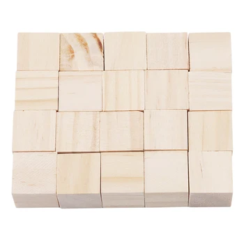 

20Pcs/Set Natural Color Building Blocks Wooden Cube Jenga Blocks Skill Stack Tower Collapses Games Grown Up Toys