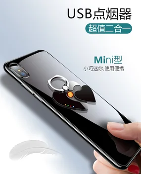 

Personality USB Charging Lighter Creative Love Mobile Phone Stand Windproof Electronic Cigarette Lighter