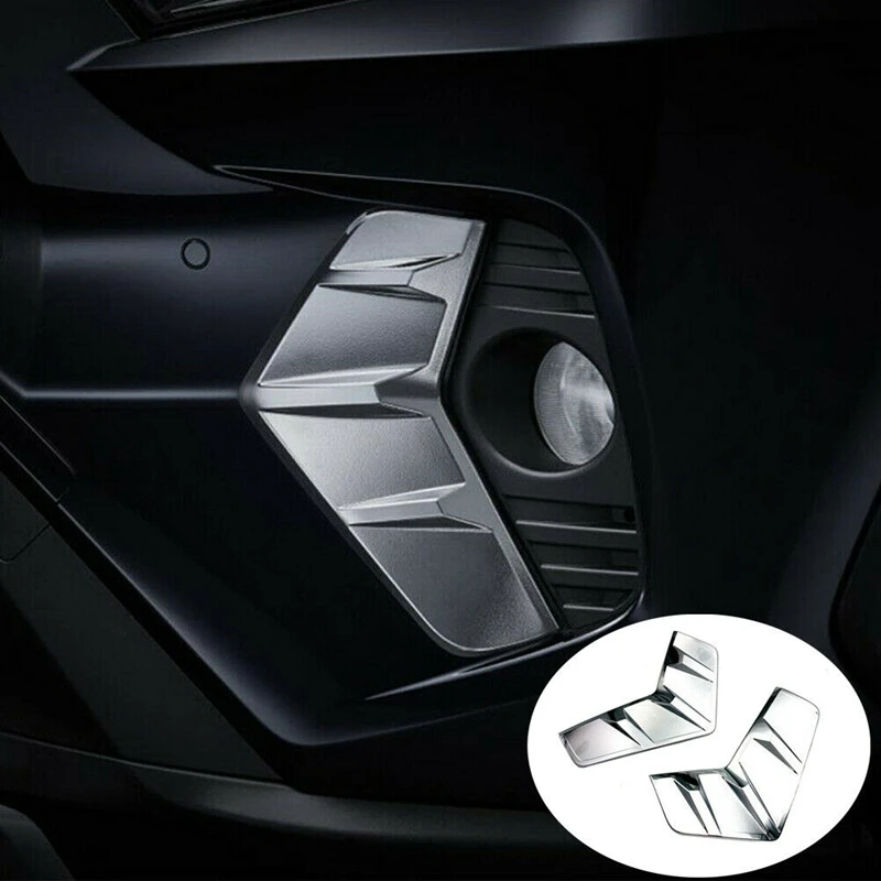 

Car Silver ABS Chrome Front Fog Lamp Light Cover Trim for Toyota RAV4 2019 2020 Car Accessories