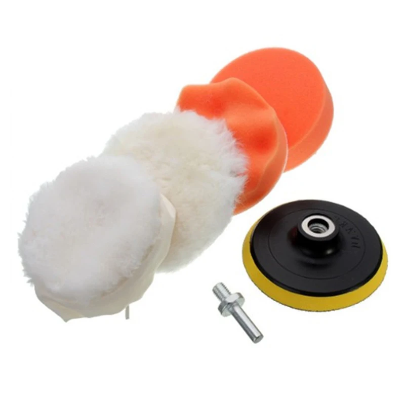 

4pcs 4 inch M10 Car Polish Buffer Pad Foam Sponge Kit Drill Adapter Car Polishing Tool Set for Waxing Accessories