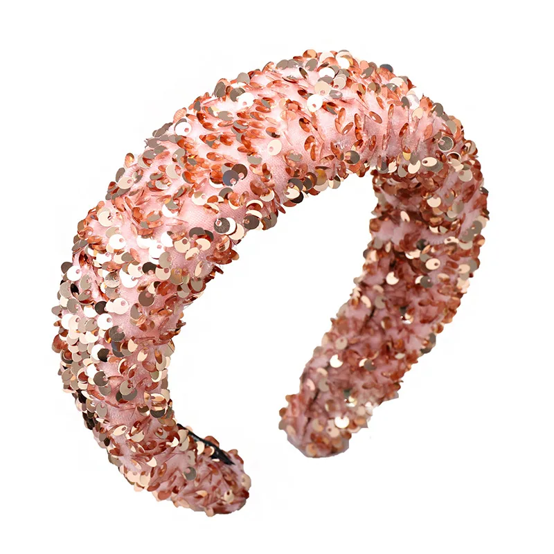 

New Design Sparkly Sequins Sponge Headbands Mermaid Knot Tie Head Bands for Women Daily Party Crown Turban Girl Hair Accessories
