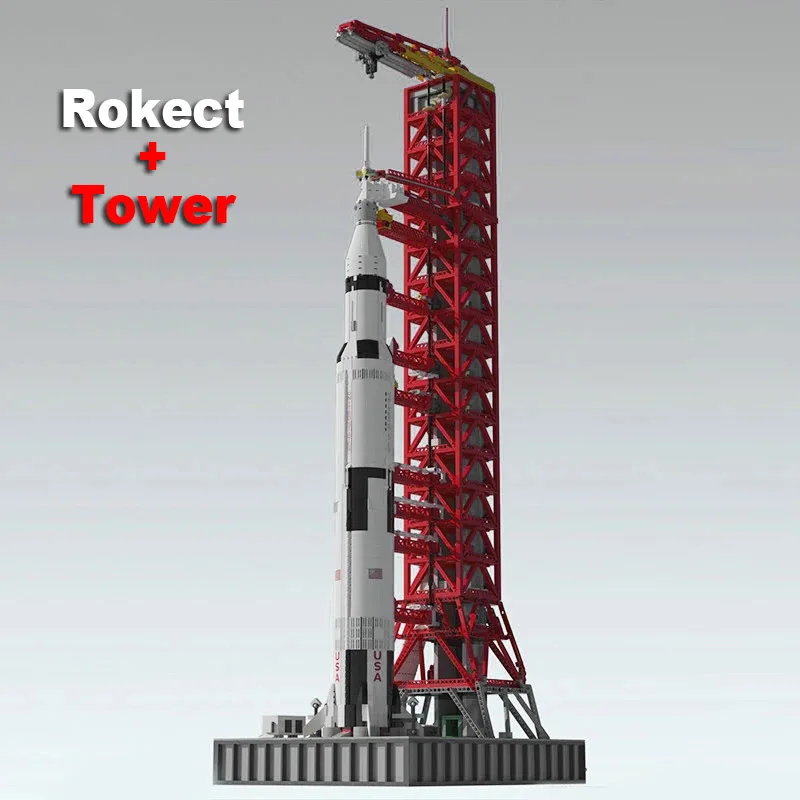 Набор строительных блоков MOC 10003 Apollo Saturn V Launch пусковая волновая башня космический