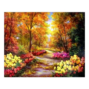

Autumn Scenery Digital Oil Painting By Numbers Canvas Wall Picture DIY Hand Painted No Frame Home Decor for Adults Beginner