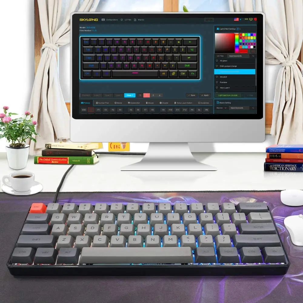 SKYLOONG SK64 Hot Swappable Mechanical Keyboard With RGB Backlit Wireless