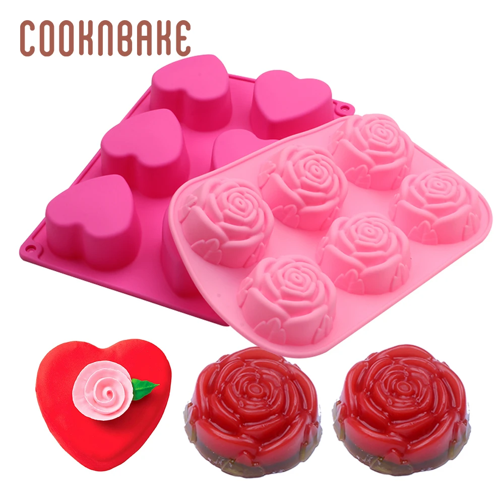 COOKNBAKE силиконовая форма Роза для торта кондитерских цветов мыло ручной работы из