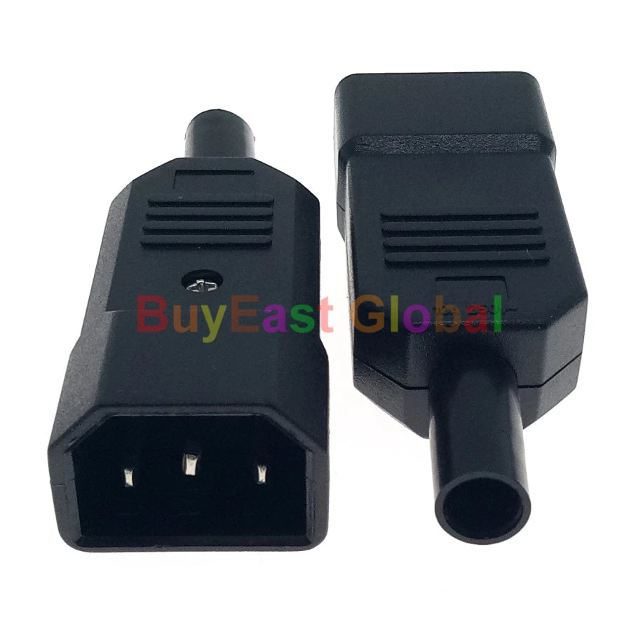 Упаковка 2) IEC C13 гнездовая розетка, C14 штекер Rewireable PDU PSU разъем AC100~ 250 В 10A