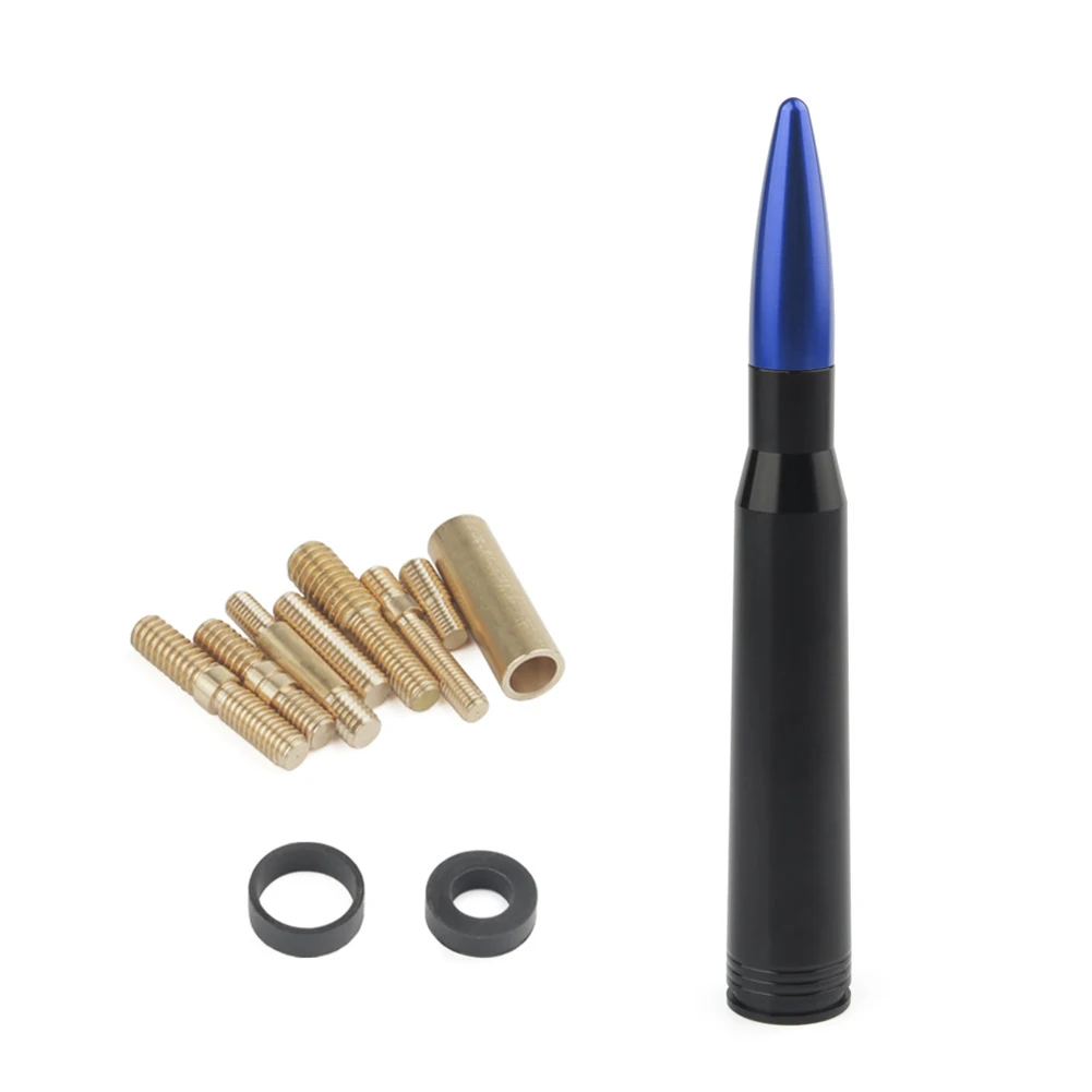 50 Cal Калибр Пуля снаряд алюминиевая короткая антенна комплект внедорожника Жесткий анодированный M8617 - Цвет: Синий