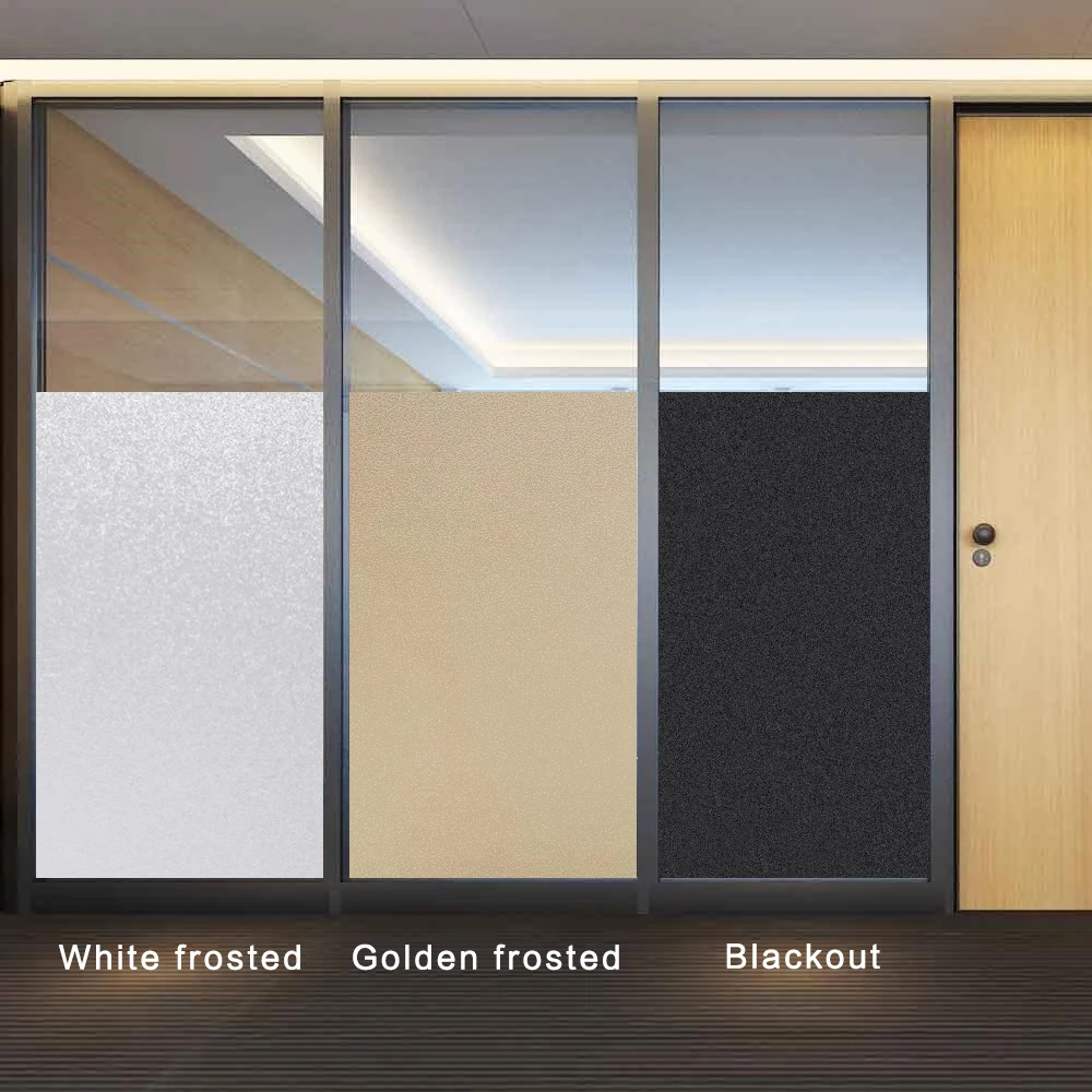 Matte Window Film Privacy Frosted Self Adhesive Blackout Glass Window Sticker Foil No Glue