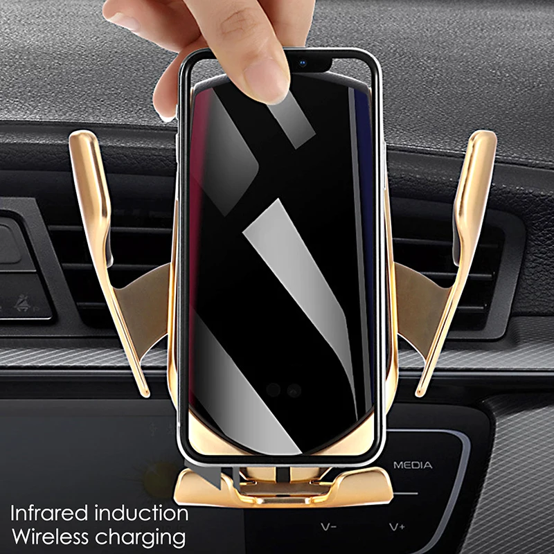 Инфракрасный датчик автомобильное беспроводное зарядное устройство автоматический зажим 10 Вт держатель телефона для IPhone X 7 8 Plus XR Max 6S samsung A70 A5 S10 S9