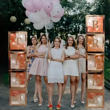 

Taoup Paper Rose Gold Box Team Bride to Hen Party Bachelorette Party Decors Supplies Bridal Shower Rustic Wedding Accessories