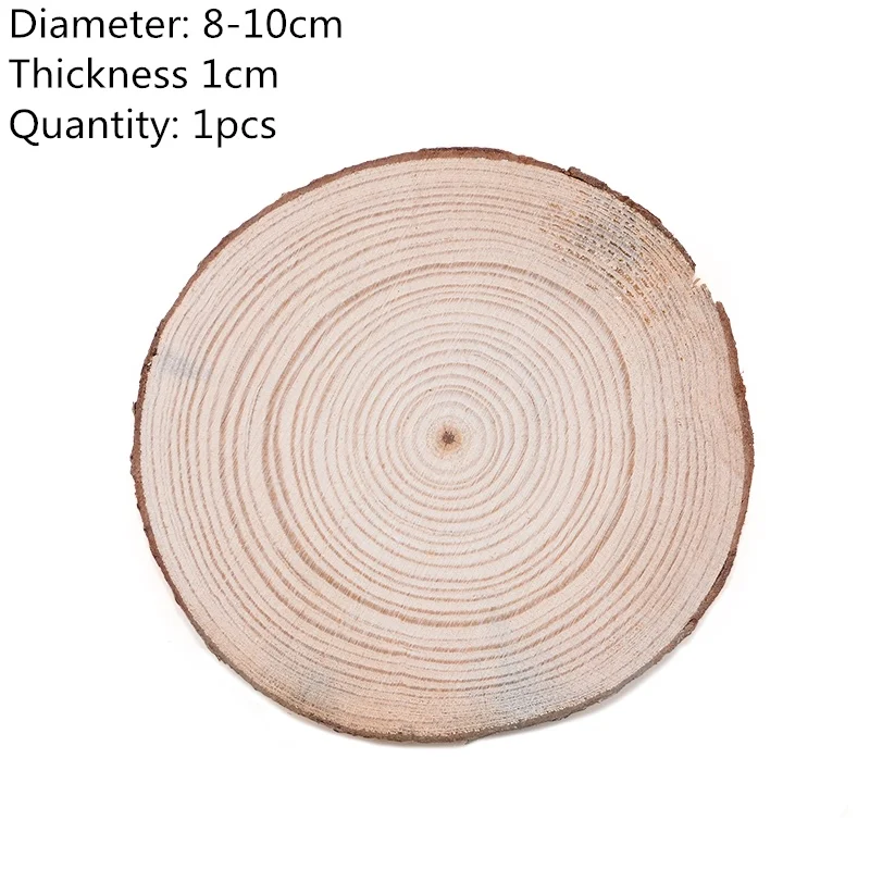 1pcs 8-10cm 3-12 см толстые натуральные сосновые круглые необработанные деревянные ломтики круги с деревом коры бревна диски DIY ремесла Свадебная вечеринка живопись Декор - Цвет: 1pcs 8-10cm