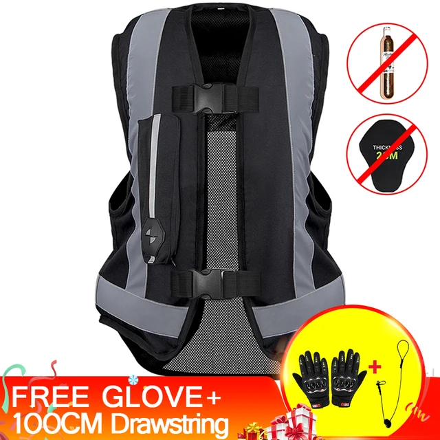 New Motorcycle Jacket Motorcycle Air Bag Vest Moto Air-bag Vest Motocross Racing Riding Airbag System Airbag CE Protector Black Airbag Rope