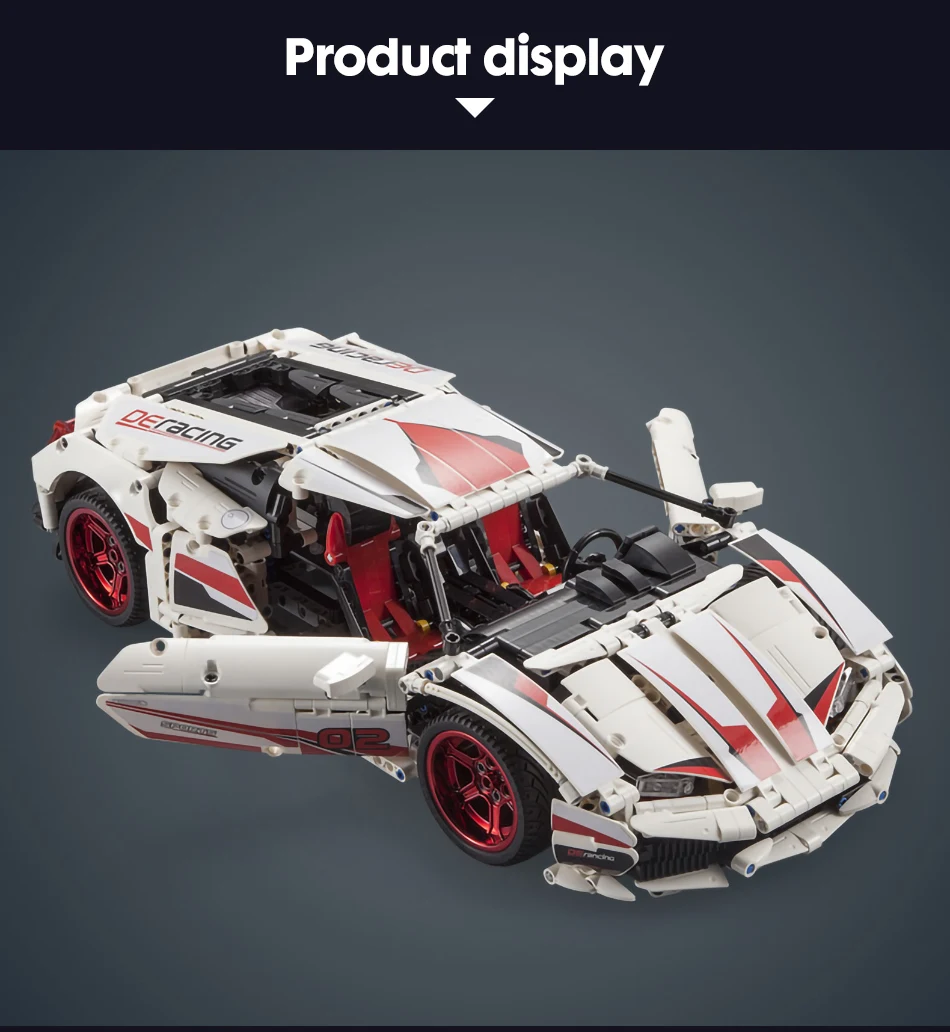 Veículo de Controle Blocos de Construção Carro de Corrida Brinquedo para Crianças Remoto Montado Modelo Técnica rc - Não-rc Tijolos Moc 14 blocos de construção técnica rc não-rc carro