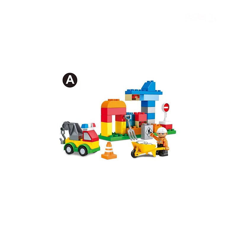 

City Engineering Team 45 Block Large Particles Assembled Building Blocks Toy 2-3-6 a Year of Age Children'S Educational ENLIGHTE