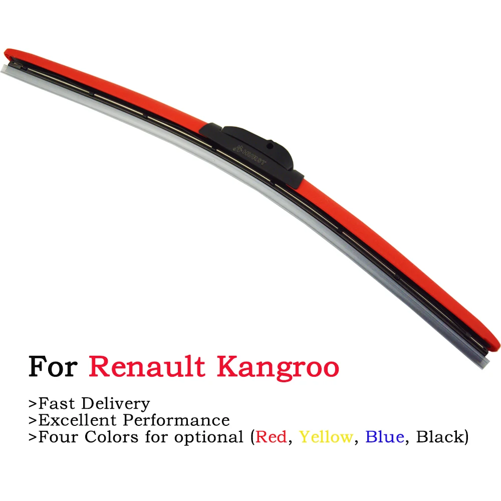 

Colorful Frameless Hybrid Car Windshield Wipers For Renault Kangoo KC KW 01 Be Bop 1997-2019 2Pcs Auto Brushes Red Yellow Black
