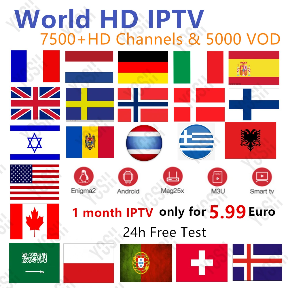 World iptv 9500+ HD live подписка m3u Европа Nederland Франция Арабский испанский Румыния EX Yu голландский США iptv android smart tv box