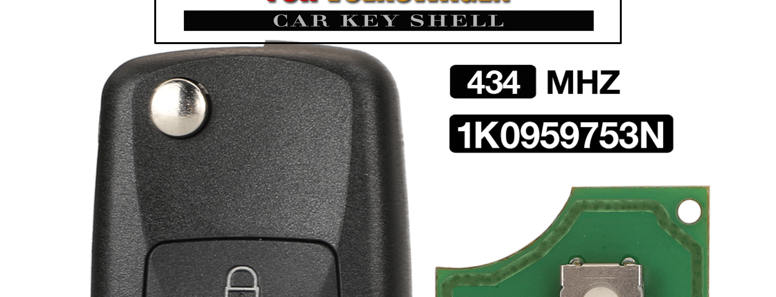 jingyuqin 3BTN 434 MHz ID48 Chip 1K 0959753 N Smart Remote Autoschlüsselanhänger für Volkswagen VW Golf 5 Jetta Tiguan Polo mit HU66-Klinge – Detail 2