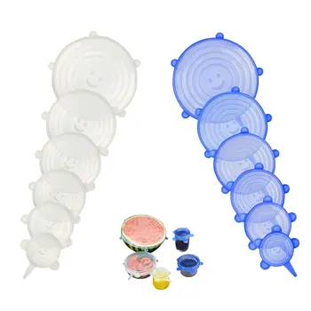 

120 Pcs Silicone Stretch Lids Various Sizes Food Storage Lid Saver Covers Wrap for Bowls,Dishes,Jars,Cups,Mugs and Containers