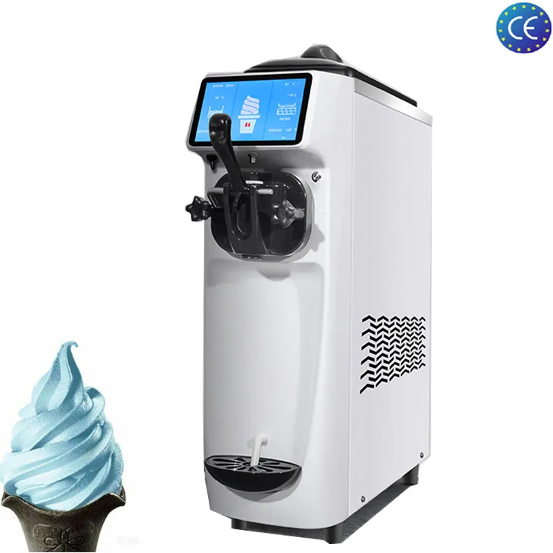 Single Flavor Ice Cream Making Machine Desktop Smart Led Display Soft