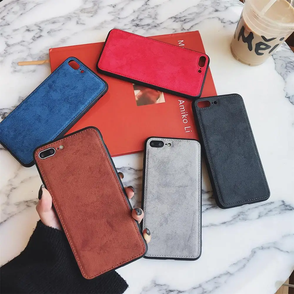 

Plain Denim Case For iPhone 7 8 XR XS MAX X Fundas Vintage Phone Case for iPhone 6 6s plus mobile phone Back Cover capa fundas