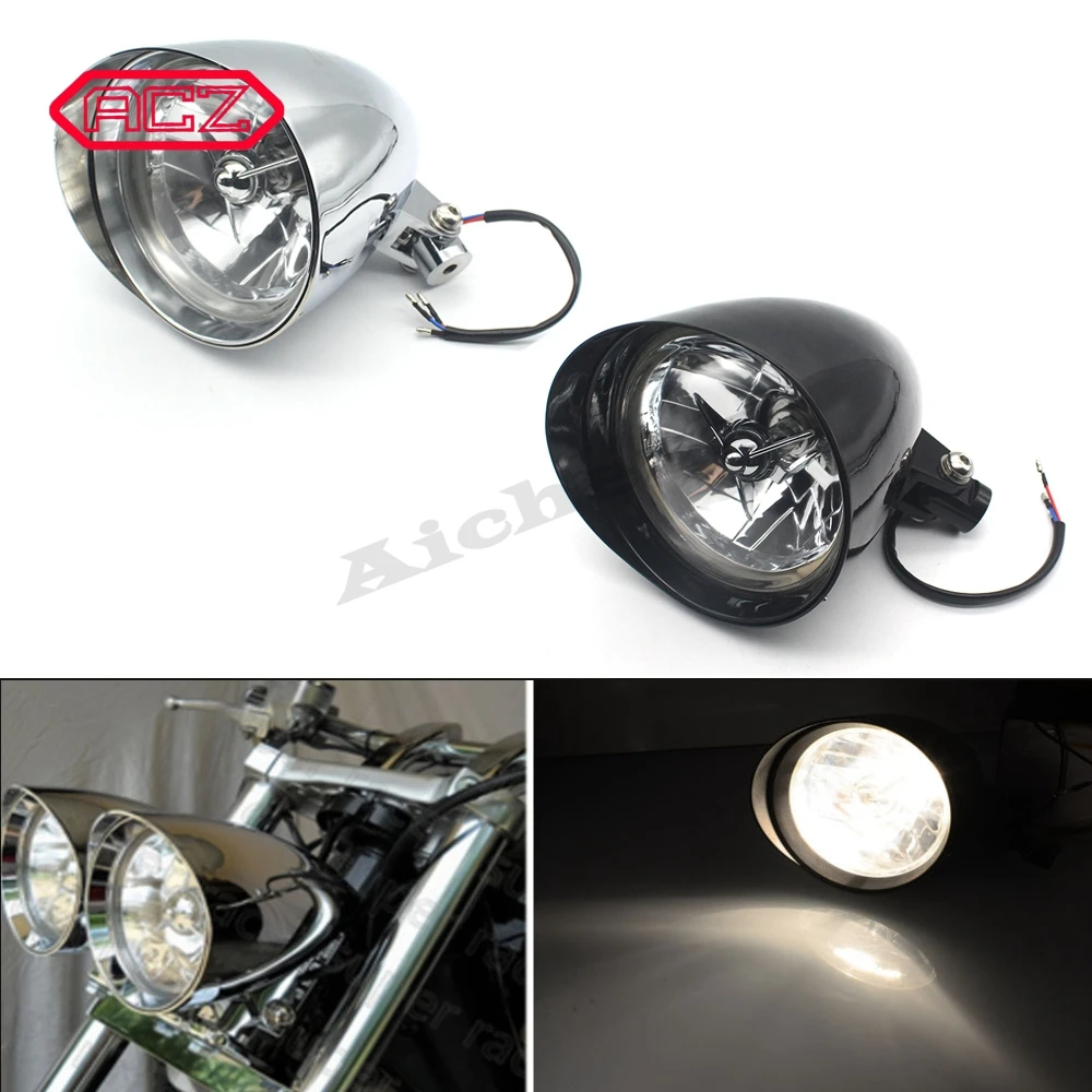 4 5 ''хромированная прозрачная линза для Harley Custom Chopper Softail Sportster Bobber Dyna Visor Head Lamp |
