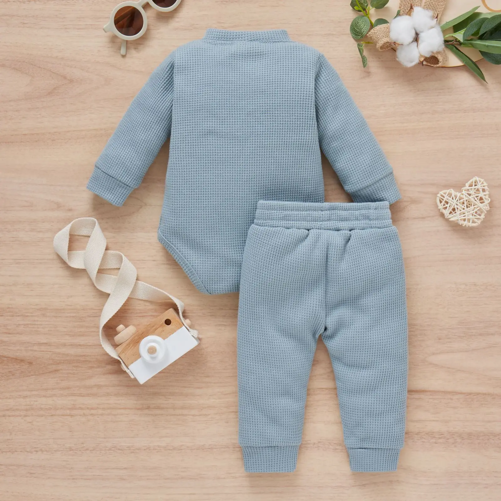 baby's complete set of clothing Baby Clothes Set 2pcs Spring Solid Long Sleeve Cotton Bodysuit Pants Autumn Infants Suits Toddler Boys Girls Outfits baby clothes set gift