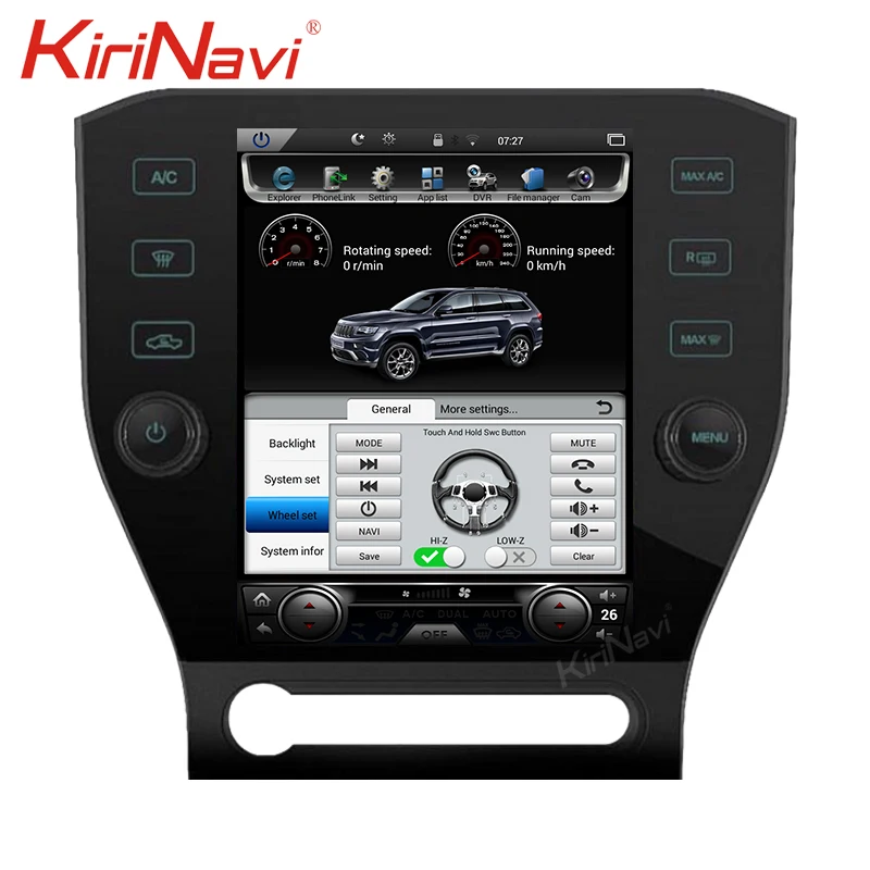 KiriNavi вертикальный экран Tesla style 10,4 ''Android 8,1 автомобильный Радио gps навигатор для Ford Mustang 1 Din DVD Автомобильный плеер