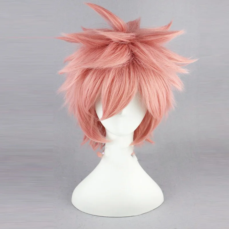 Fairy-Tail-Natsu-Dragneel-peluca-corta-recta-30cm-para-hombre-mujeres-Unisex-peluca-para-disfraces-o