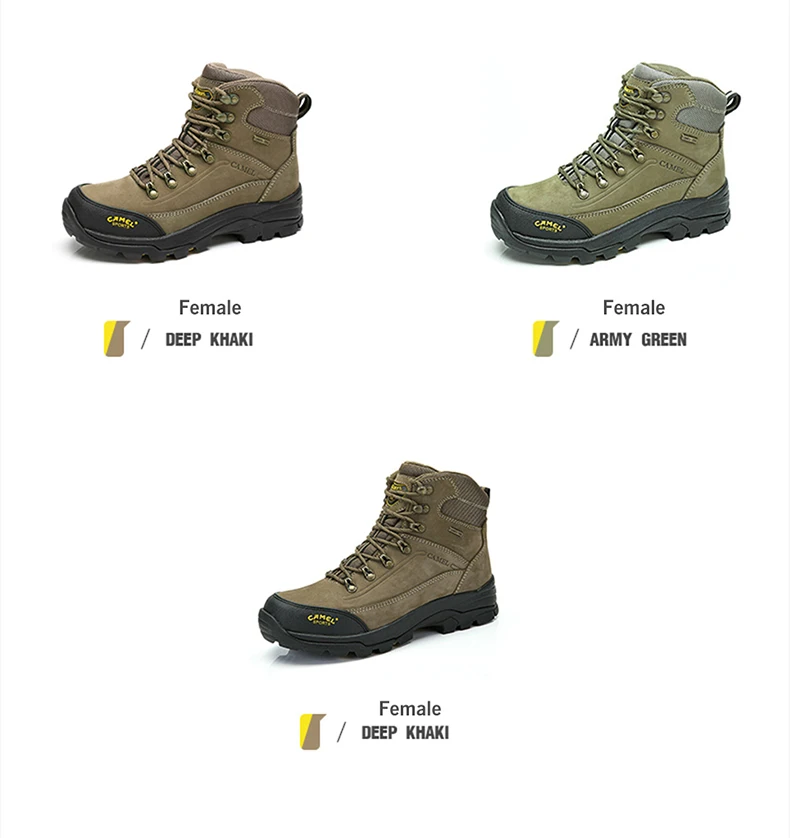 CAMEL/Мужская и женская обувь с высоким берцем; треккинговые ботинки; коллекция года; Прочные водонепроницаемые Нескользящие походные ботинки для альпинизма; военные тактические ботинки