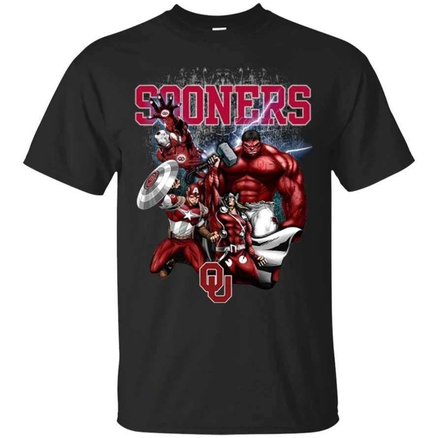 

Oklahoma Sooners Avengers Members T-Shirt Men'S Football Tee Shirt Short Sleeve Free Shipping Light Tee Shirt