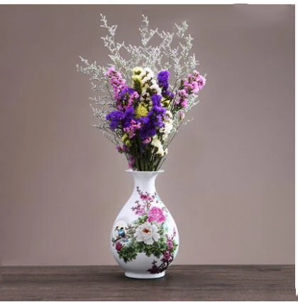 Современная Цзиндэчжэнь небольшая ваза керамические украшения для дома гостиная Цветочная композиция отель офисная мебель украшения ремесла Искусство - Цвет: style11-with flower