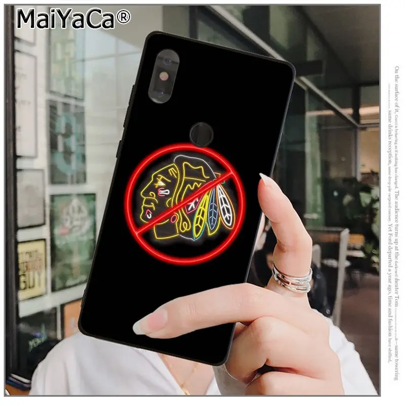 MaiYaCa Chicago Blackhawks мягкий, силиконовый, из ТПУ черный чехол для телефона xiaomi mi 6 8 se note2 3 mi x2 redmi 5 5plus note 4 5 5 Чехол