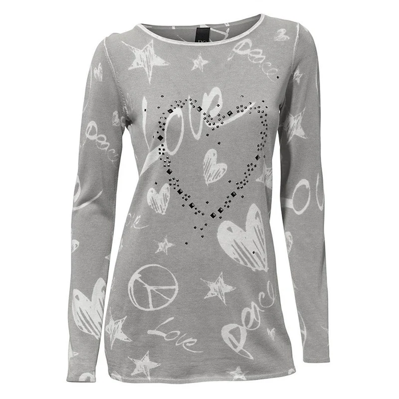 Женская Повседневная Блузка с принтом модная женская блузка длинными рукавами и