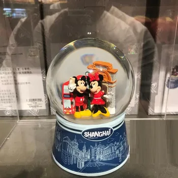 

Shanghai Disneyland Park Mickey Mouse Minnie Crystal Ball Shanghai Series Sculpture Children Birthday Gift Statue X5877