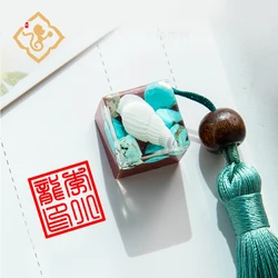 Diseño de nieve, piedra Natural de Color blanco, sello personalizado con nombre, sellos personales de estilo tradicional chino con almohadilla de tinta para amigo y Profesor