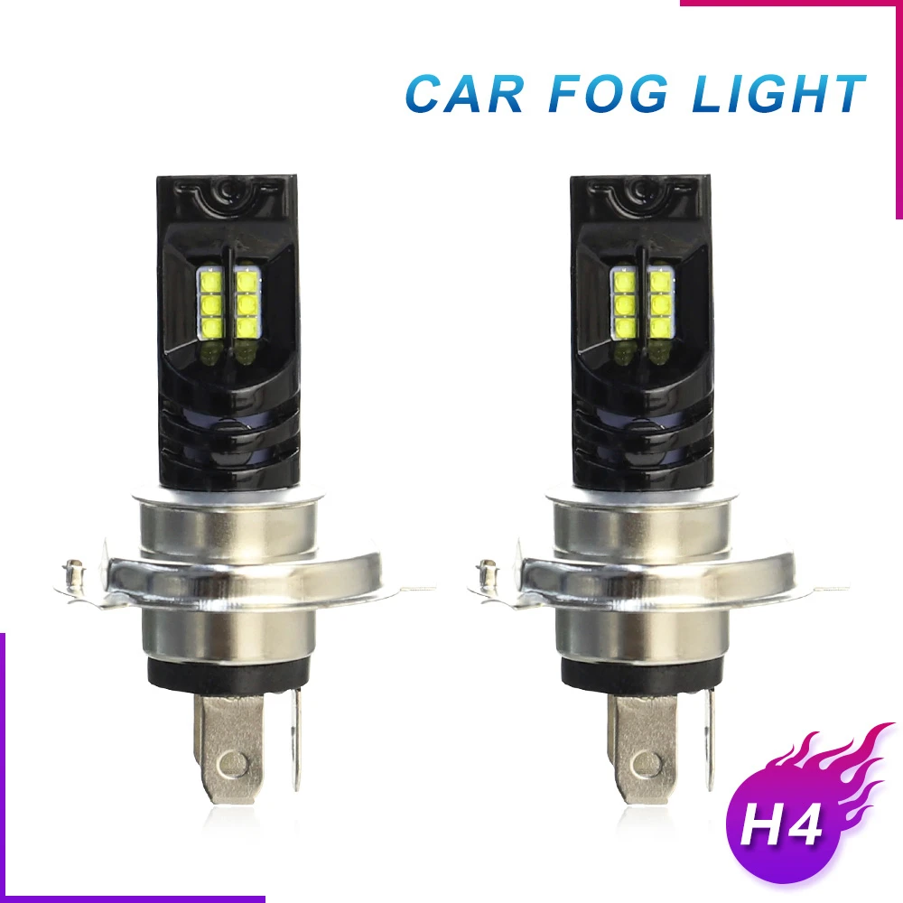 

2Pcs New Car LED Fog Light H4 XBD 2525 12SMD Bulb Highlight high power H4 LED Fog Lamp Car Headlight 60W 1600LM 12V