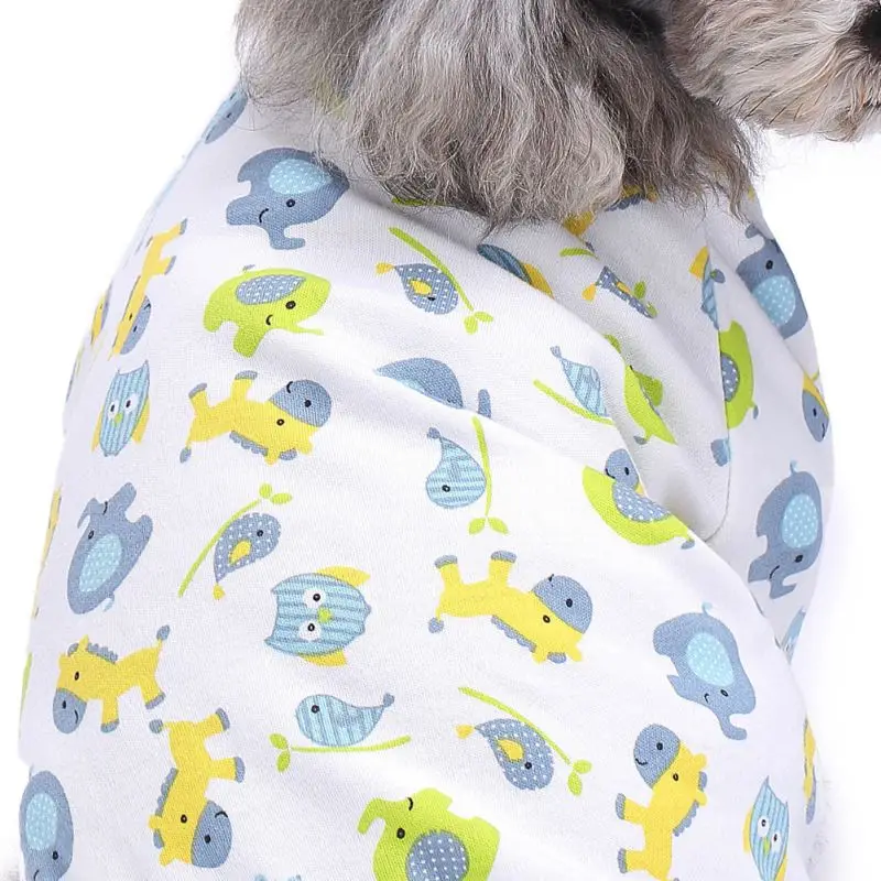 Пижамы для домашних собак, одежда для сна, пальто для щенка, комбинезон, одежда из хлопка с рисунком, рубашка