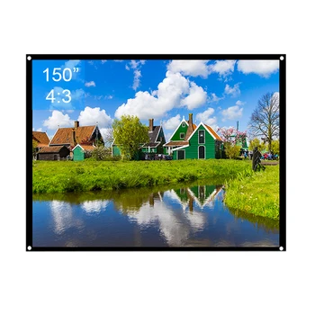 

Projector Screen 150inch 4:3 Matte White Projection Screen for Slides Movies Portable Front Projection HD Screen