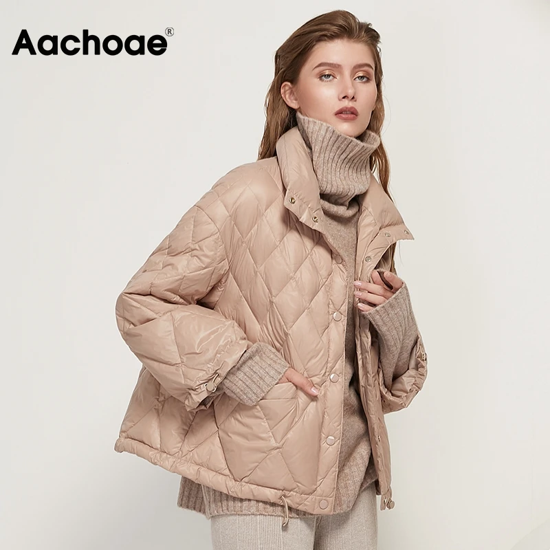 Aachoae Women Winter Solid Puffer Jacket With